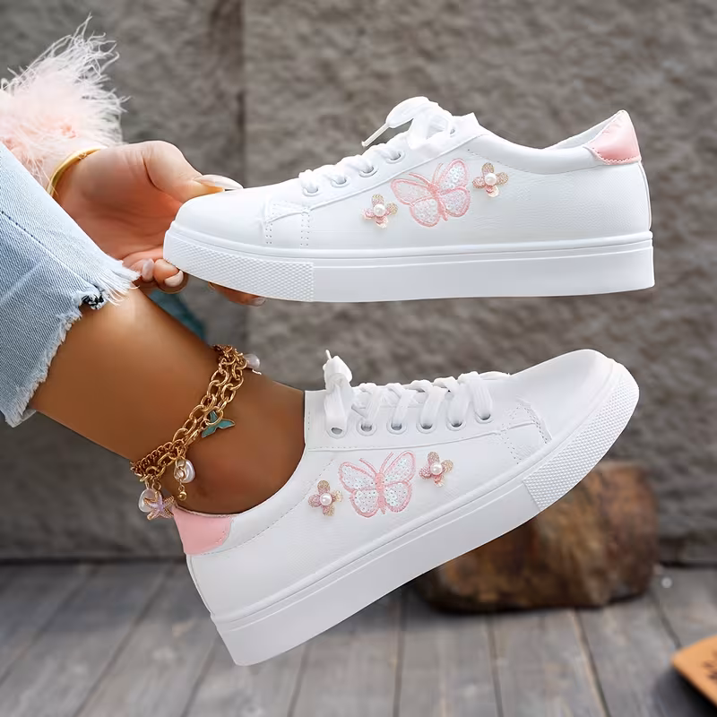 Women's White Lace-Up Shoes thumbnail 2