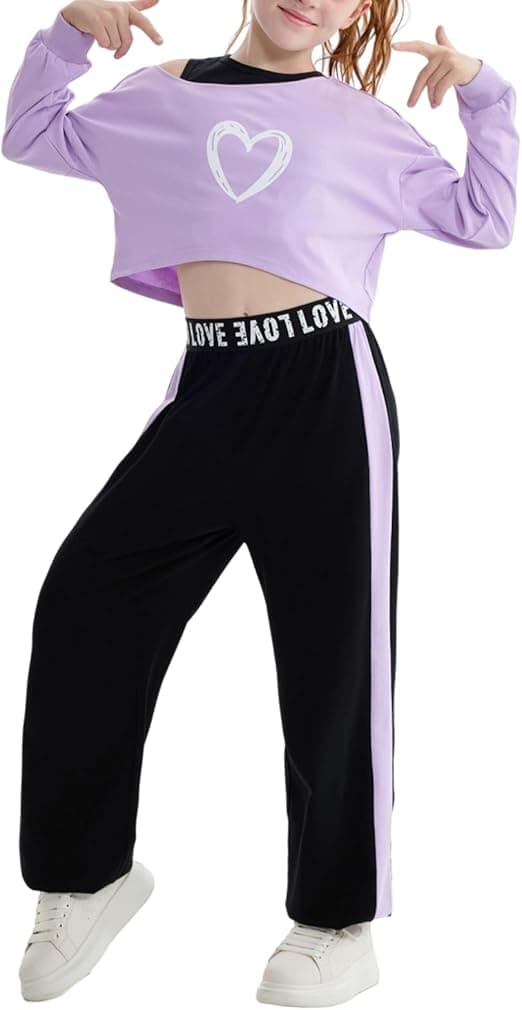 Girls 3 Piece Outfits Graphic Crop Top thumbnail 4