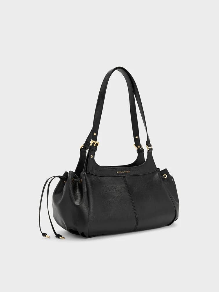 Lillith Drawstring Tote Bag - Black thumbnail 2