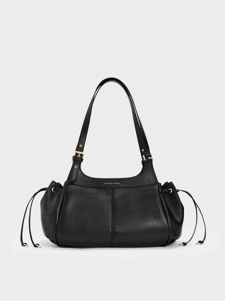 Lillith Drawstring Tote Bag - Black thumbnail 4
