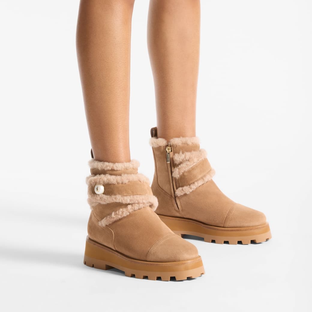 Suede Ankle Boots with Shearling Sale Price thumbnail 5
