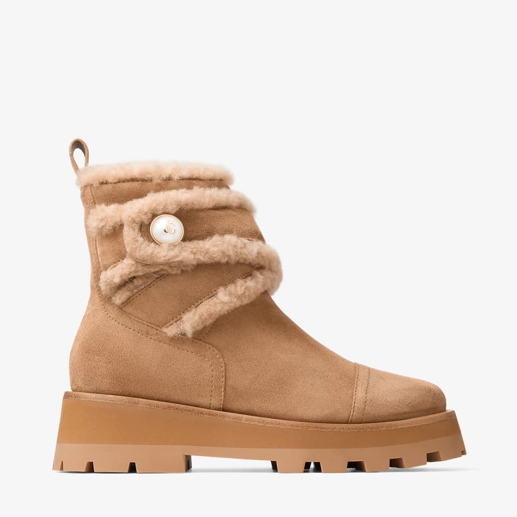 Suede Ankle Boots with Shearling Sale Price thumbnail 6
