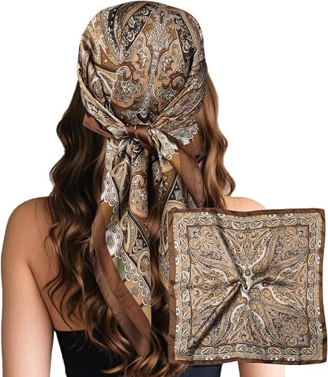 Sumolux Head Hair Scarf for Women Like Satin Silk Scarf Bandana thumbnail 3
