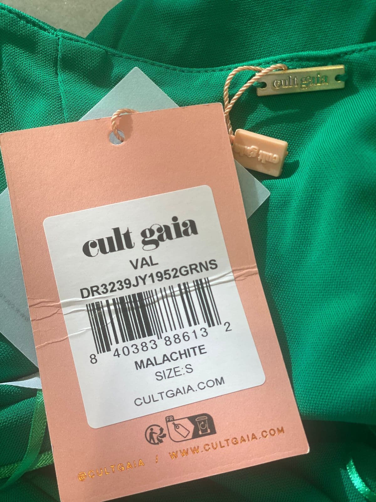 Cult Gaia Val Dress Malachite thumbnail 3