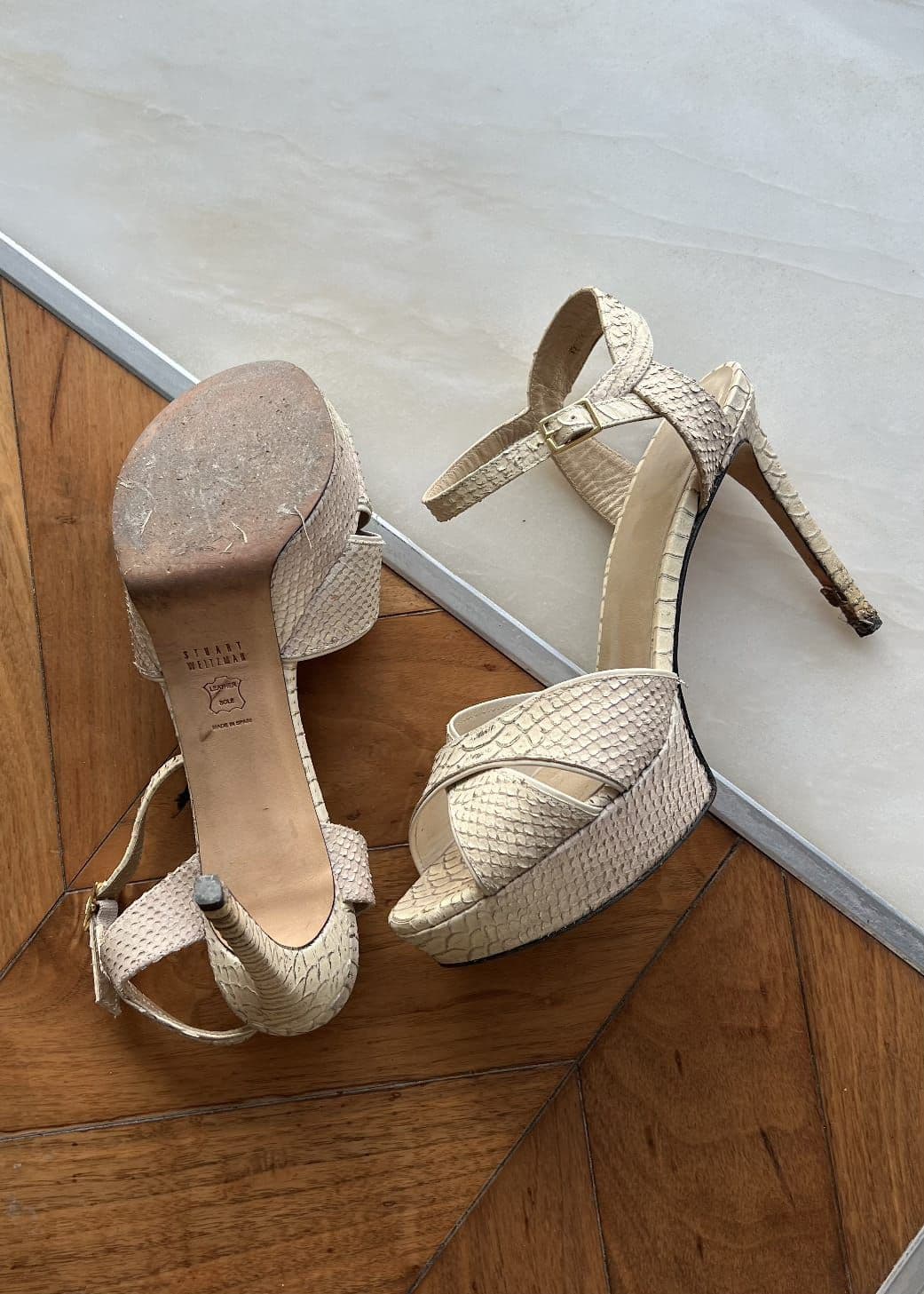 Stuart Weitzman peep toe heels thumbnail 3