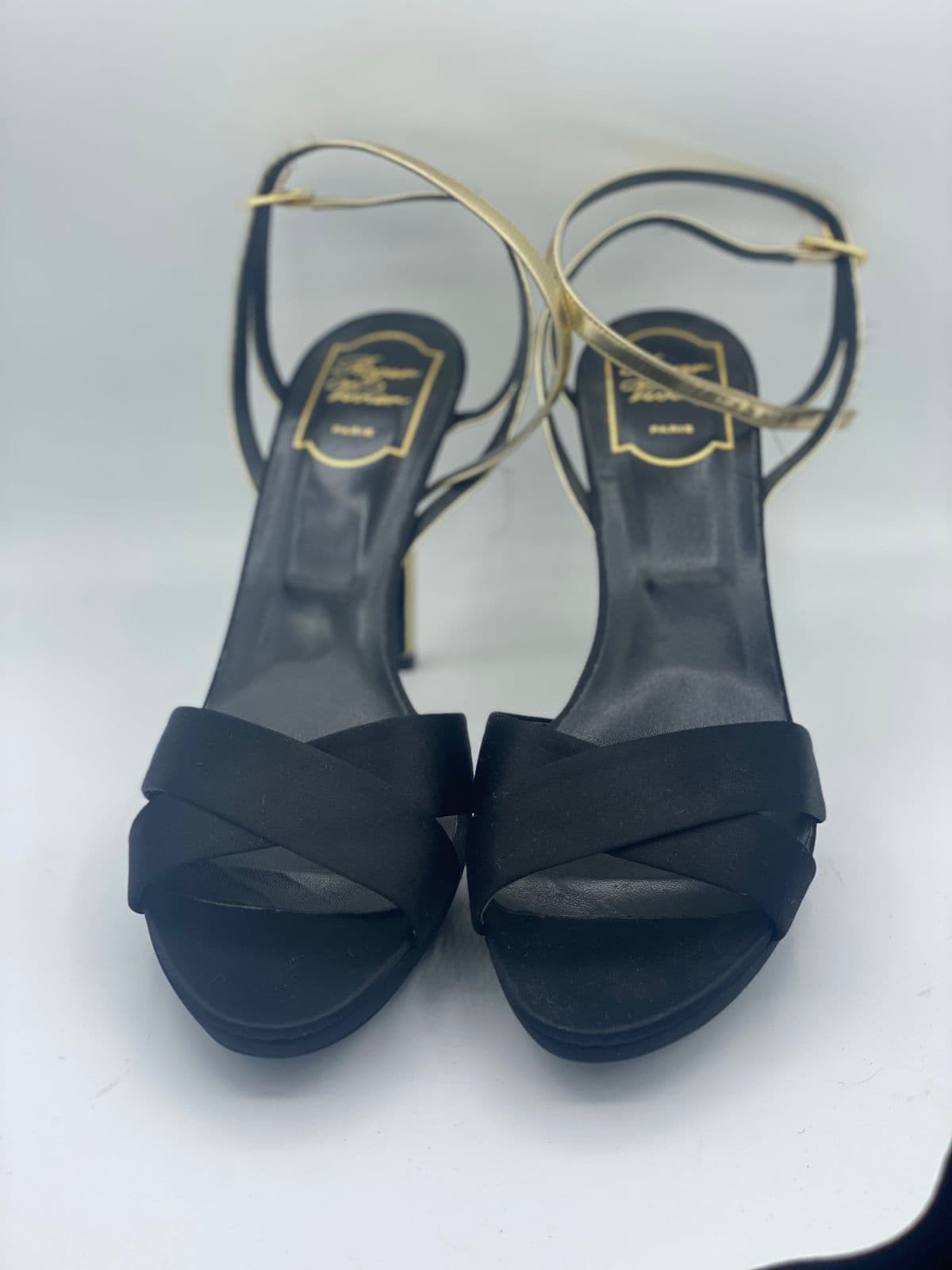 Black Satin Roger Vivier sandals with straps thumbnail 2