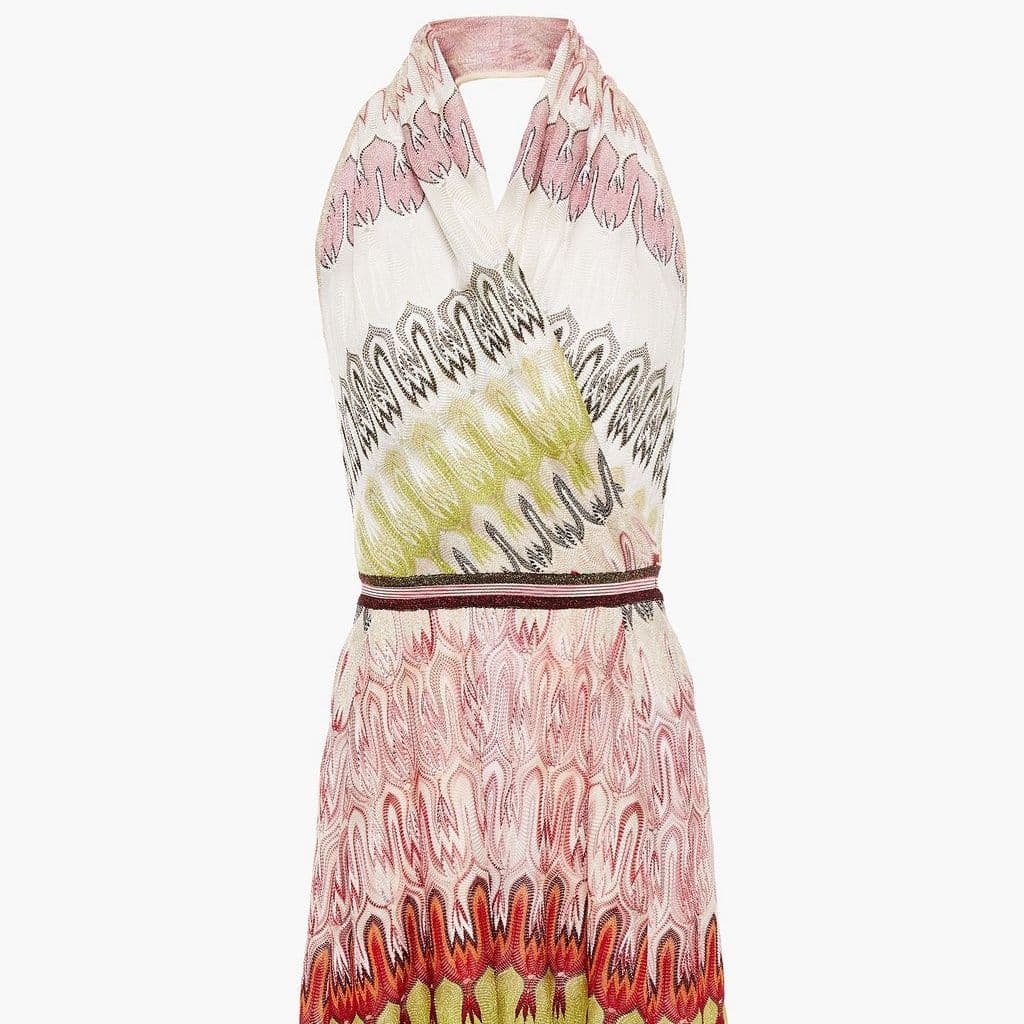 Missoni Wrap-effect Metallic Dress In Ivory