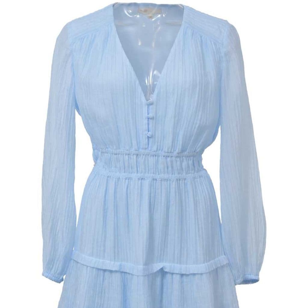 MAJE light blue pleated long sleeve dress