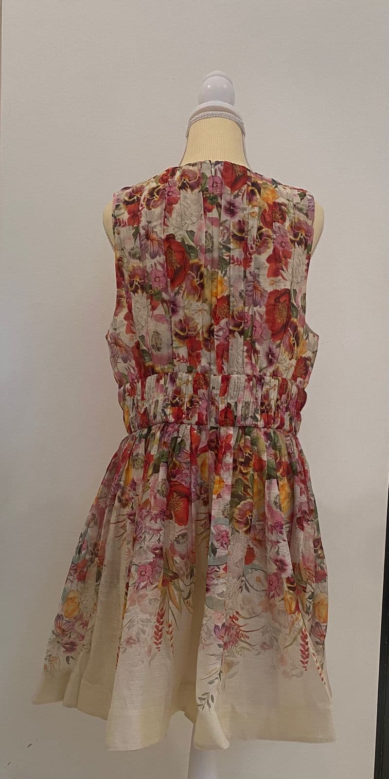 Zimmermann Pleated Floral Print linen and silk blend organza mini dress thumbnail 2