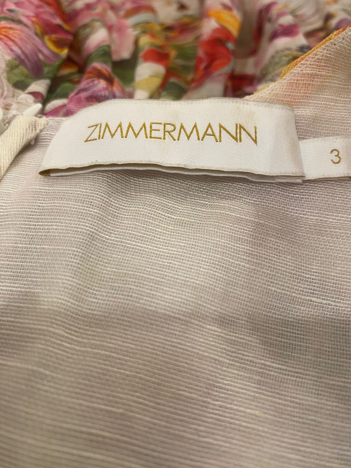 Zimmermann Pleated Floral Print linen and silk blend organza mini dress thumbnail 4