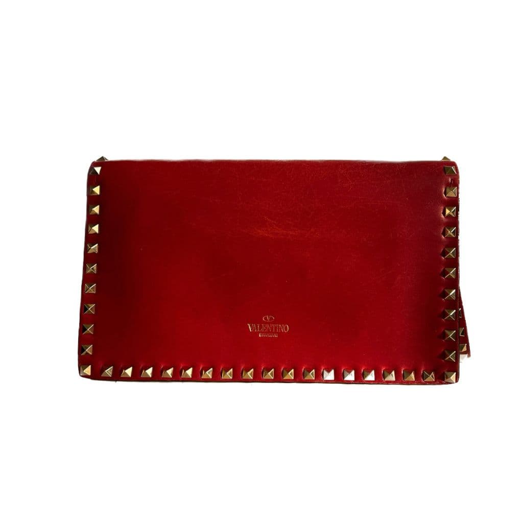 Valentino Red Leather Clutch