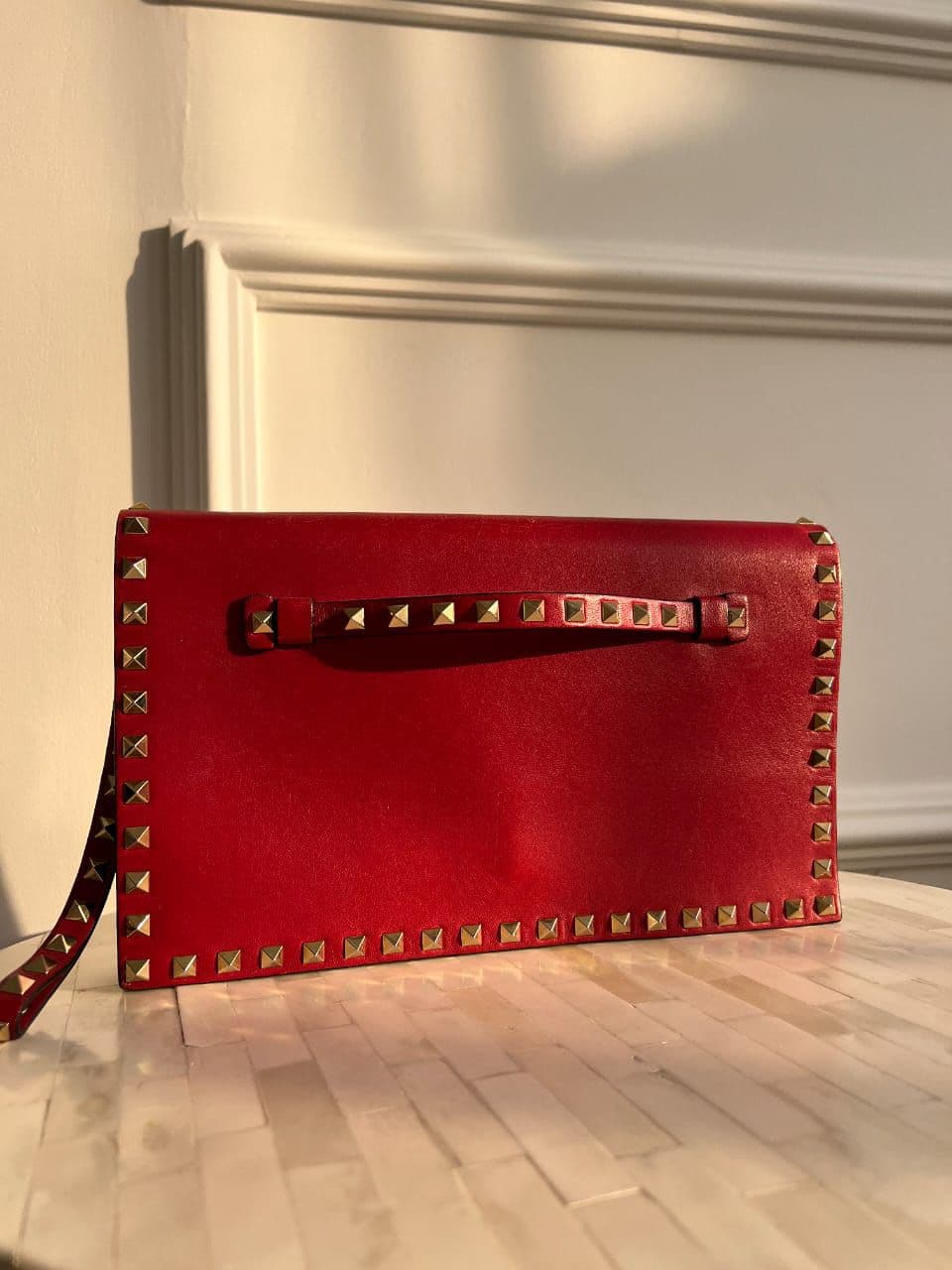 Valentino Red Leather Clutch thumbnail 2