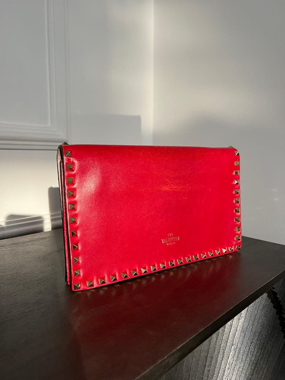 Valentino Red Leather Clutch thumbnail 3