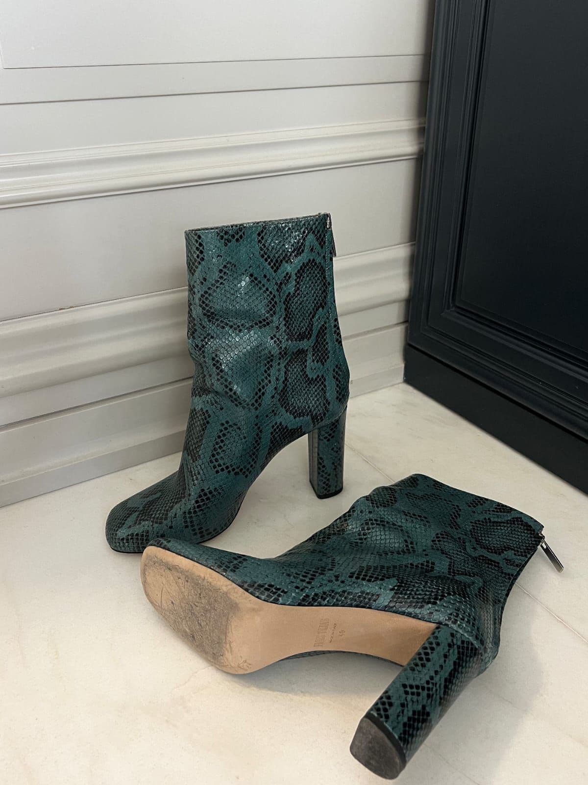 Paris Texas blue snake printed boots thumbnail 2