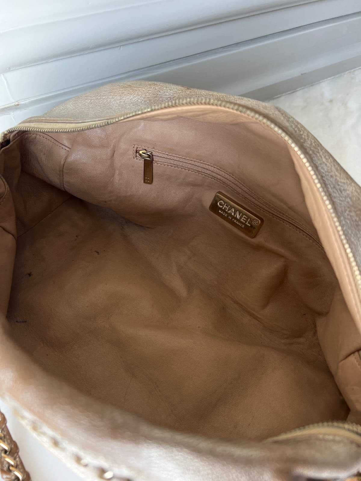 Chanel gold leather bowler bag thumbnail 4