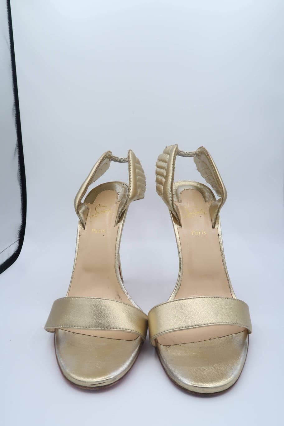 Christian Louboutin Metallic Gold Leather Sandals thumbnail 2