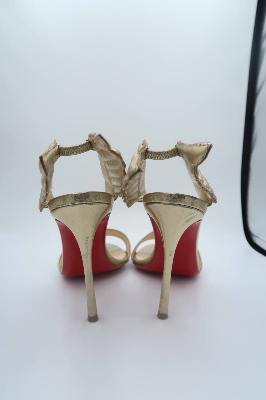 Christian Louboutin Metallic Gold Leather Sandals thumbnail 3