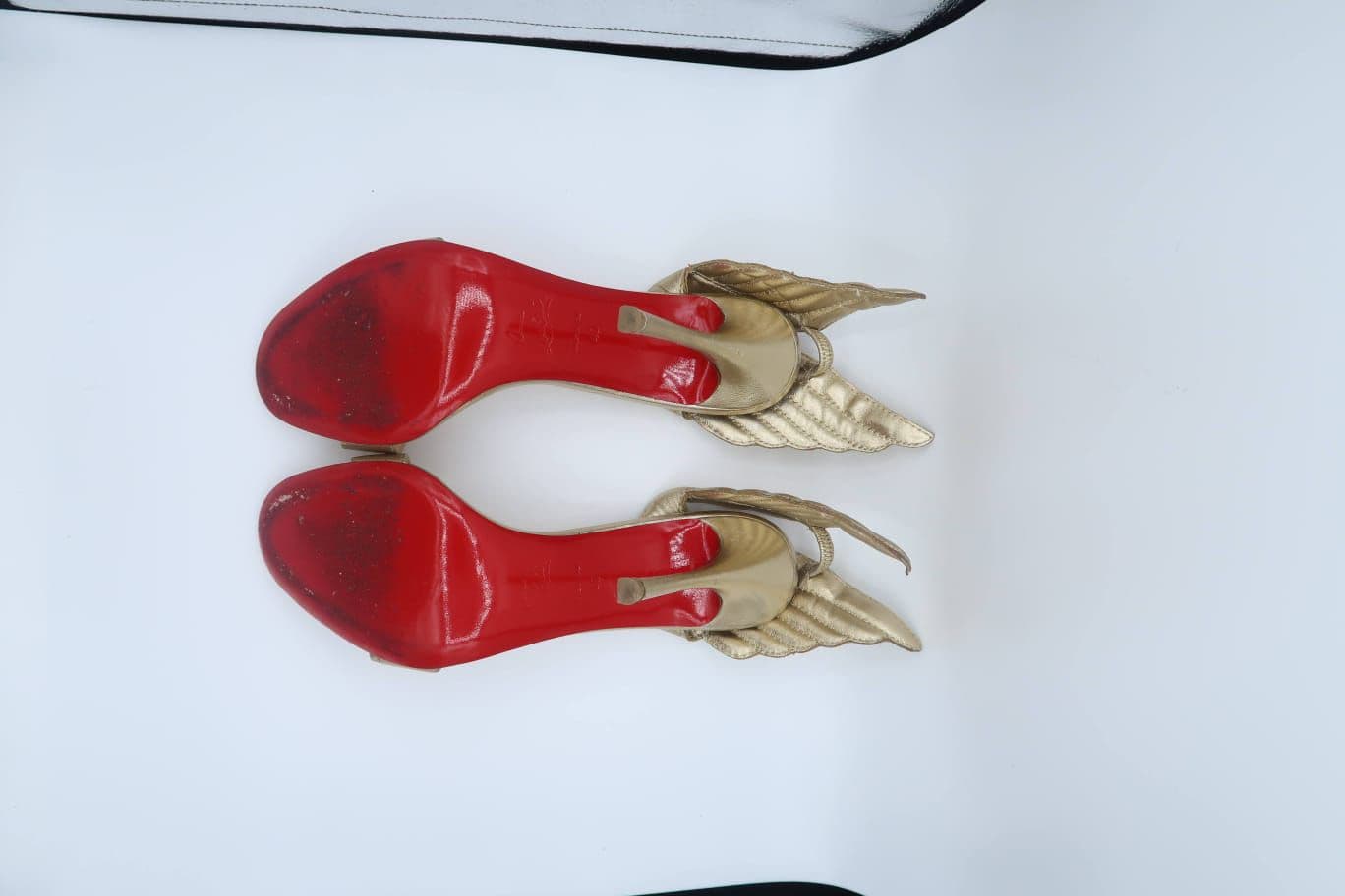 Christian Louboutin Metallic Gold Leather Sandals thumbnail 4