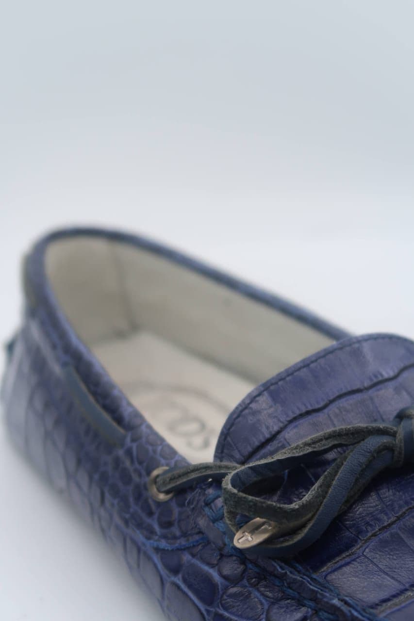 Tods blue leather loafers thumbnail 4