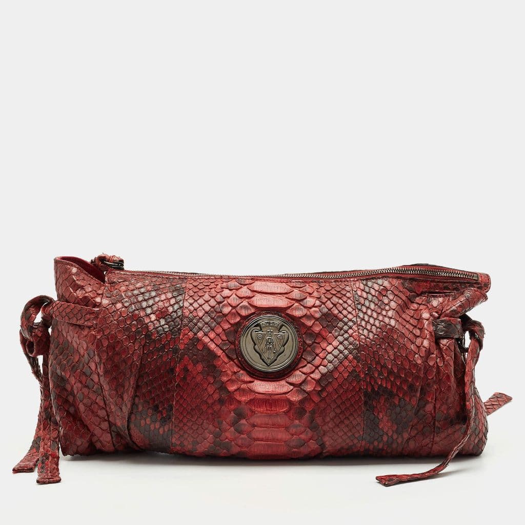 Gucci Red Python Large Hysteria Clutch bag