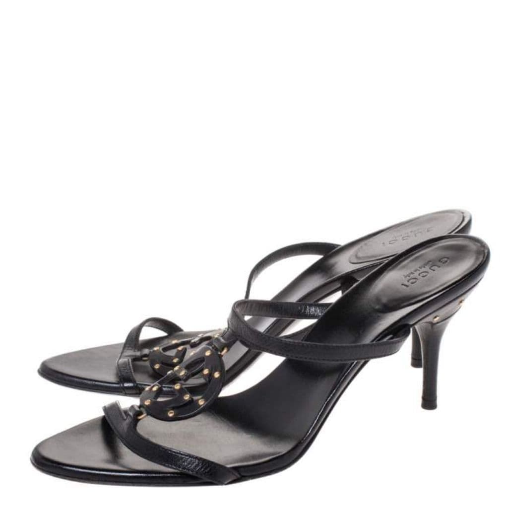 Gucci Black Leather Sandals thumbnail 1