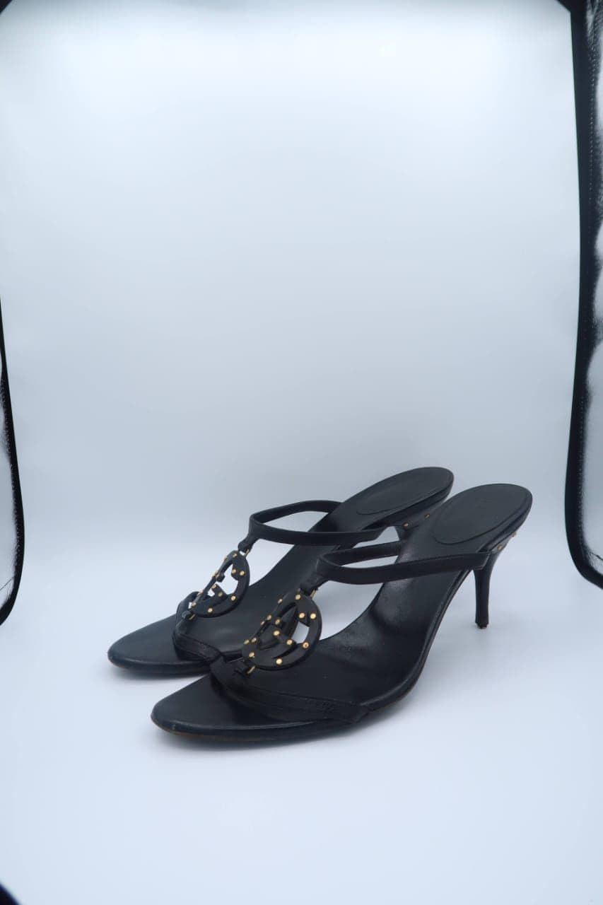 Gucci Black Leather Sandals thumbnail 2