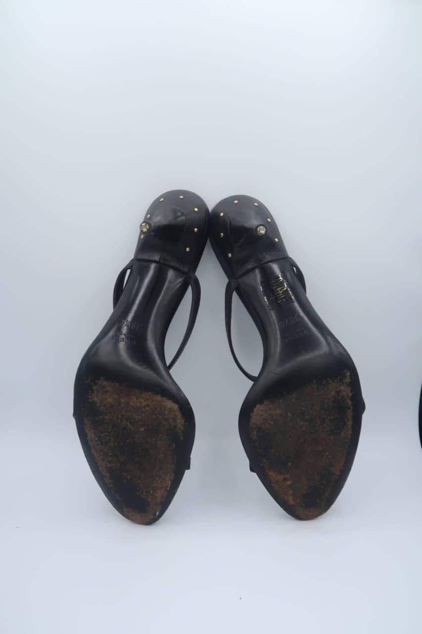 Gucci Black Leather Sandals thumbnail 3