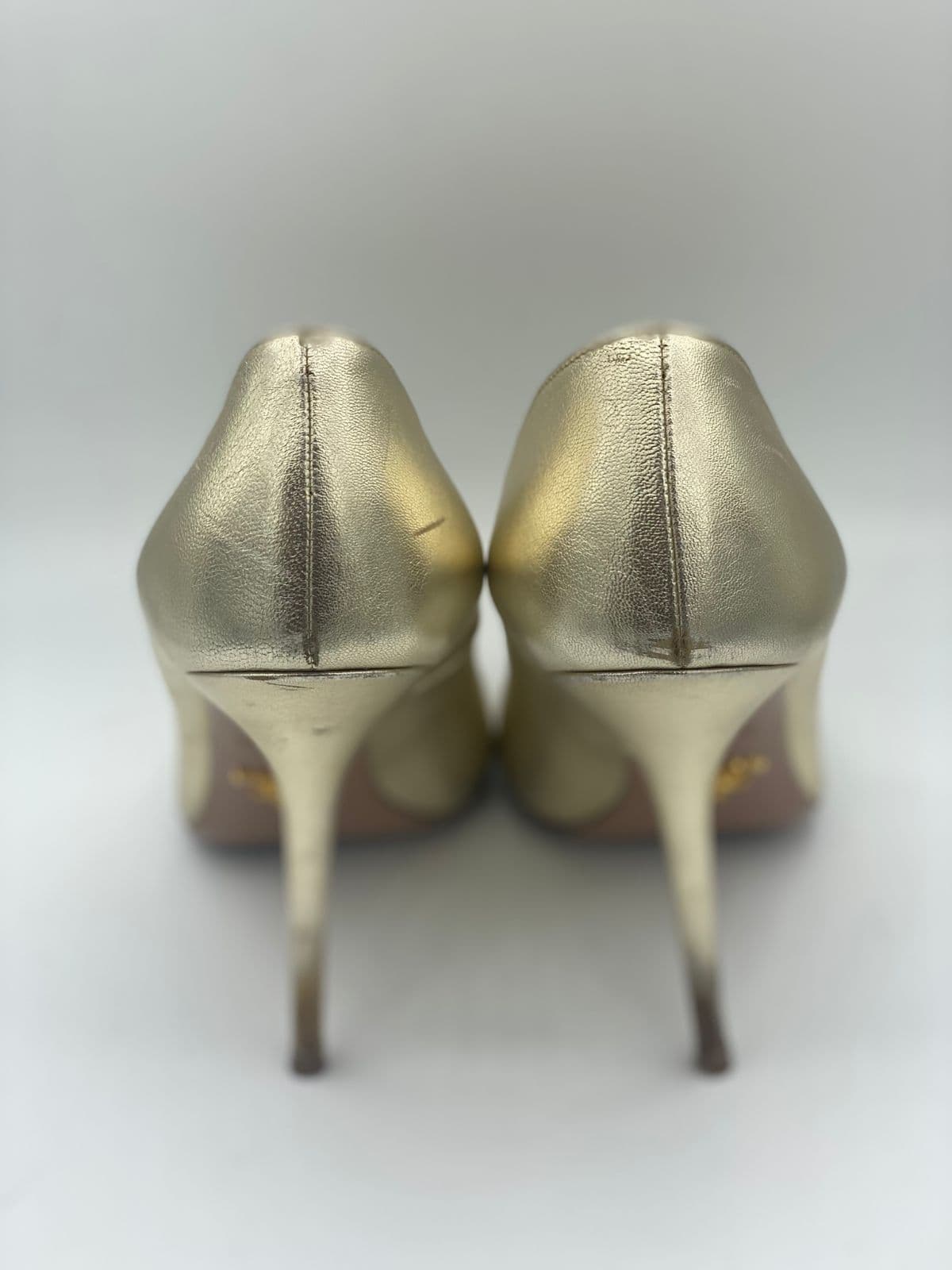 Prada Saffiano Leather Peep Toe Platform Pumps thumbnail 4