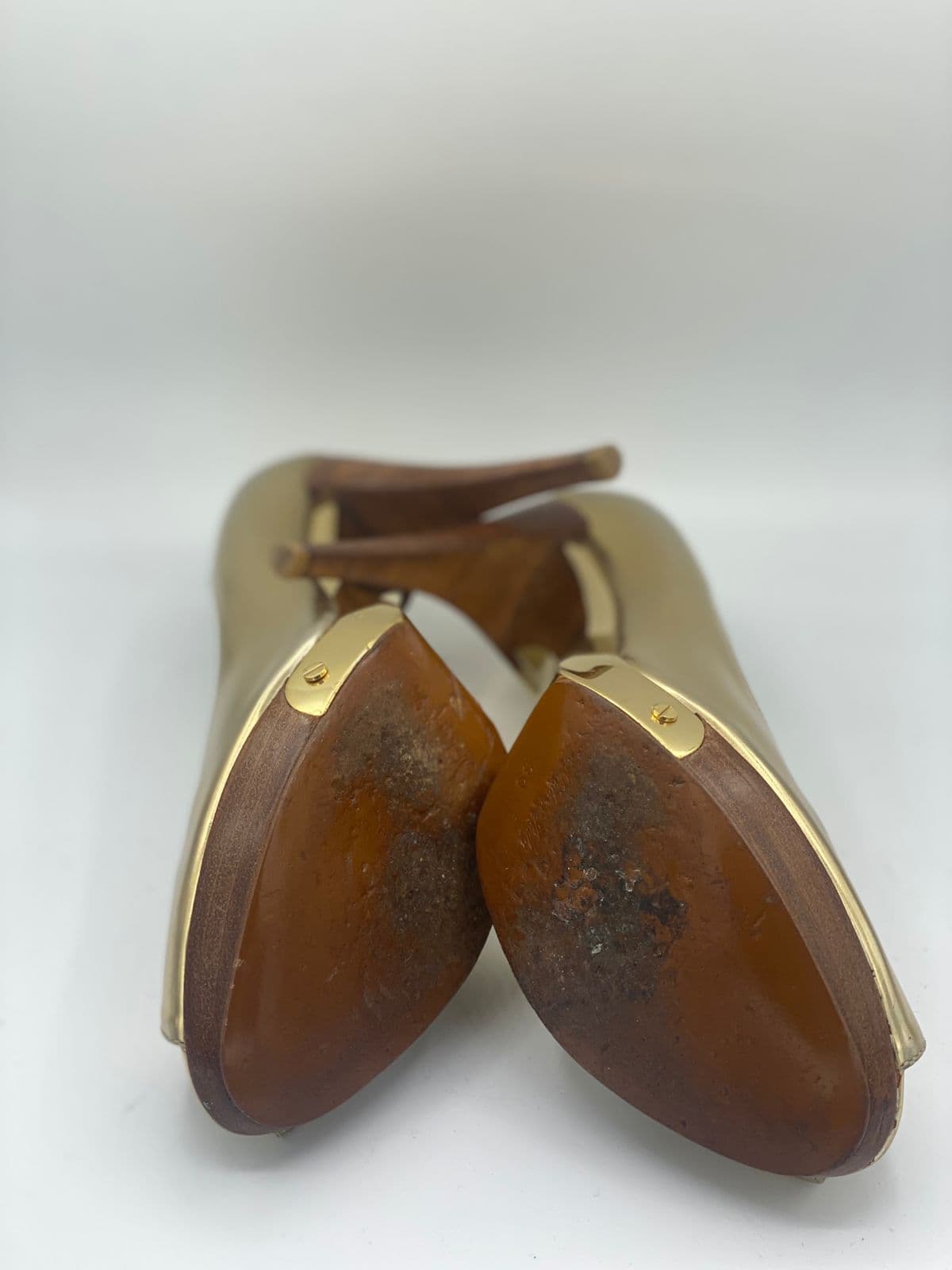 Louis Vuitton Metallic Gold Leather D'orsay Platform Pumps thumbnail 3
