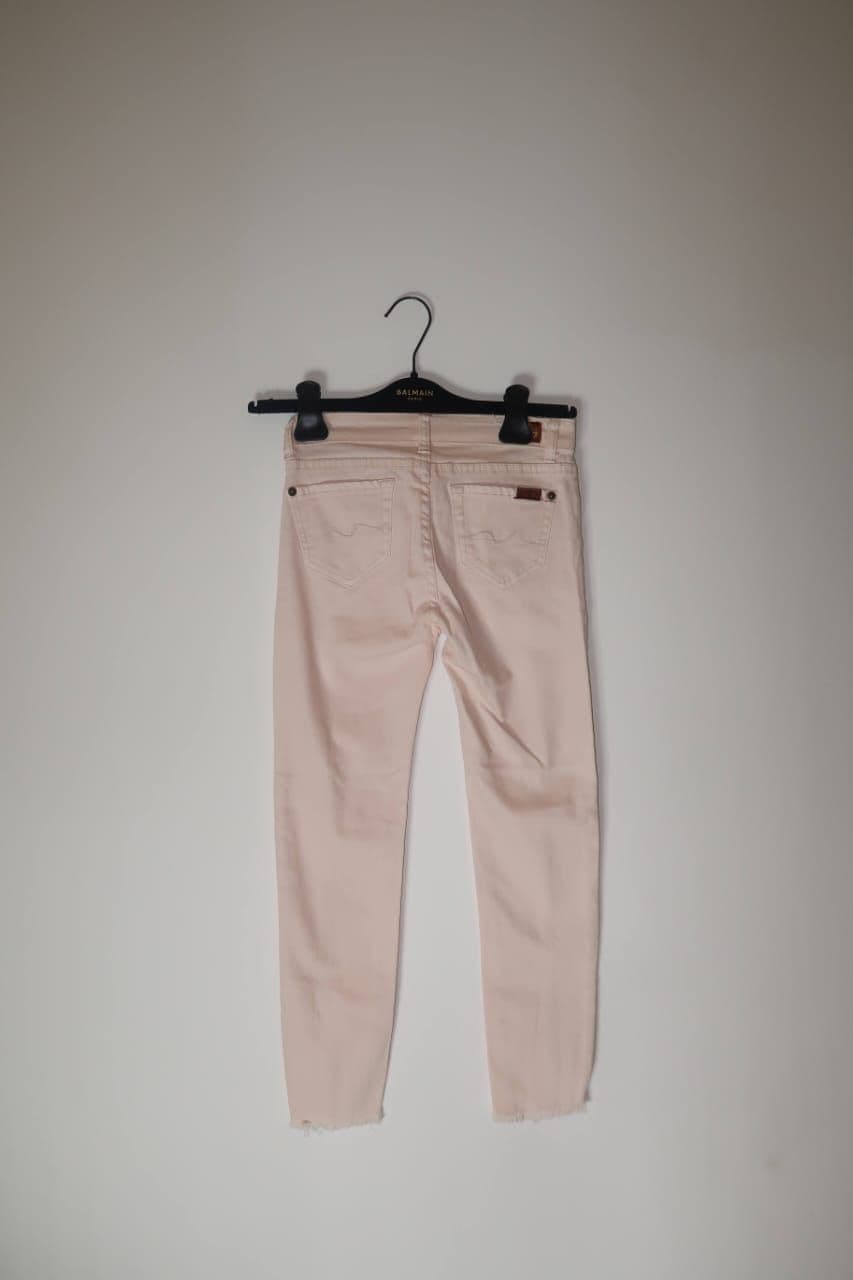7 for all manpink peach skinny jeans thumbnail 2