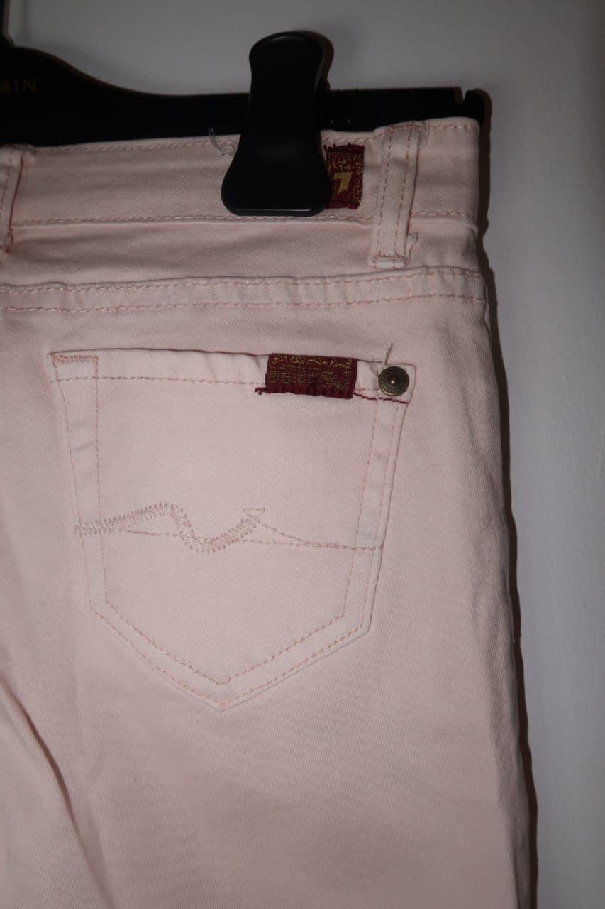 7 for all manpink peach skinny jeans thumbnail 3