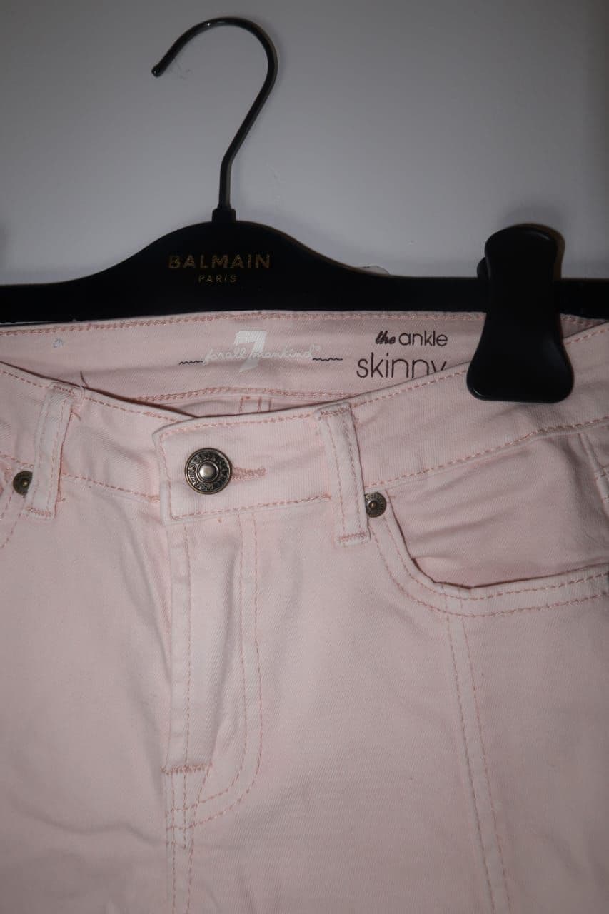 7 for all manpink peach skinny jeans thumbnail 4