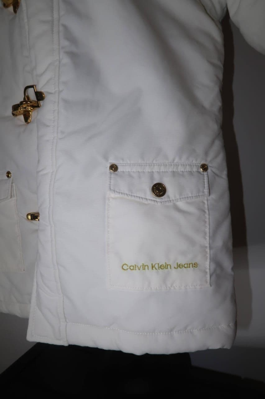 Calvin Klein Girls Ivory Puffer Coat thumbnail 3