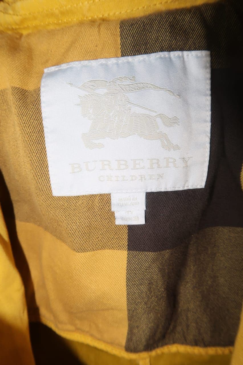 Burberry Children Yellow Cotton Button-Up Jacket thumbnail 4