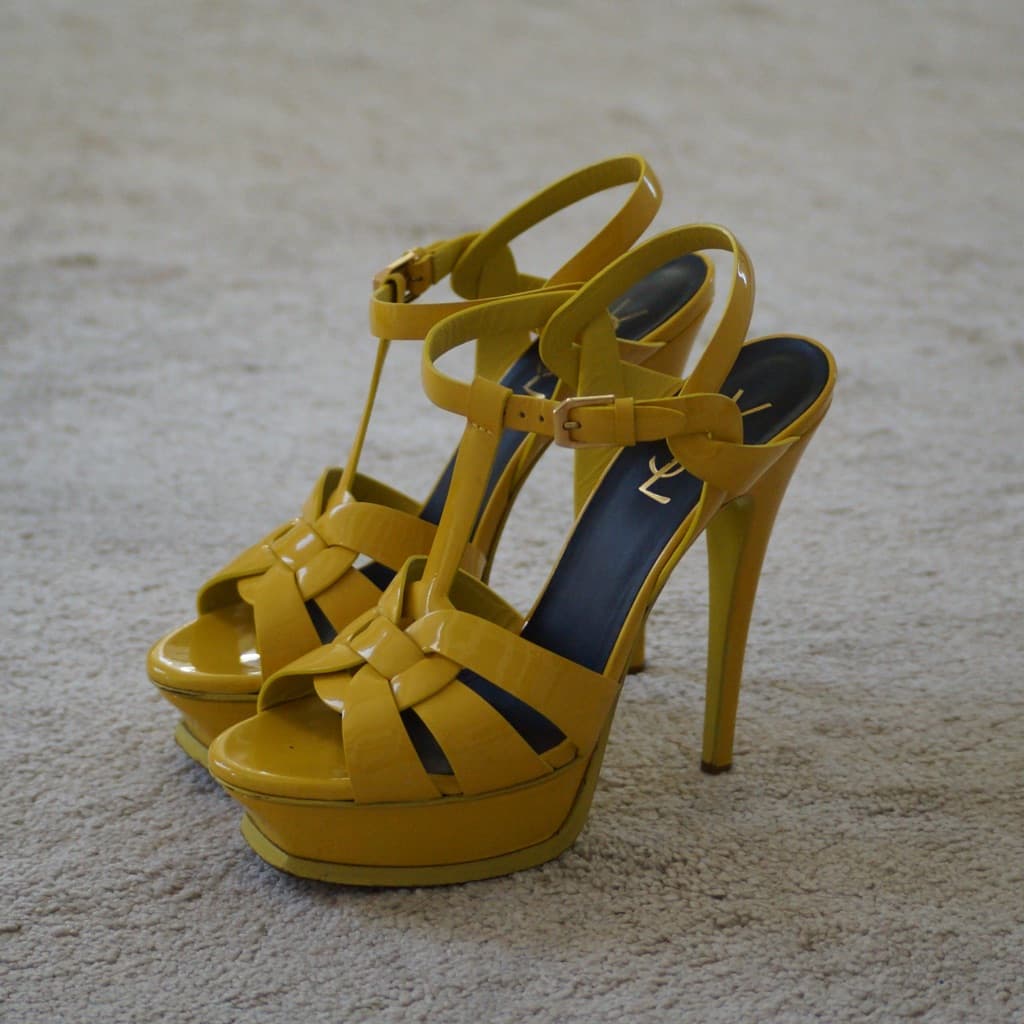 YSL Patent Leather Tribute Sandals