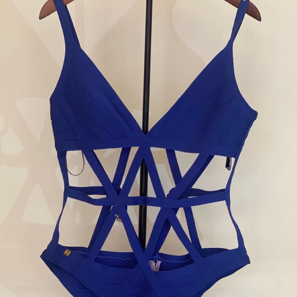 Herve Leger Cut Out Bandage One piece swim suit thumbnail 1