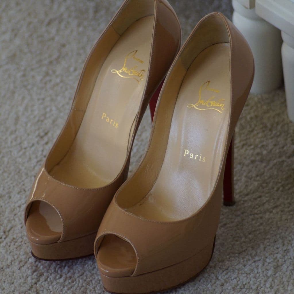 Christian Louboutin Patent Leather Peep Toe Pumps thumbnail 1