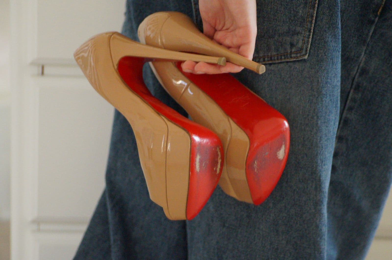 Christian Louboutin Patent Leather Peep Toe Pumps thumbnail 2
