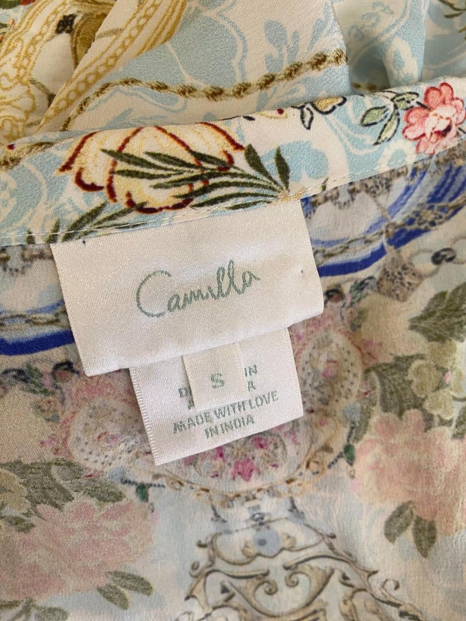 Camilla Blouson Sleeve Playsuit Versailles Sky thumbnail 4