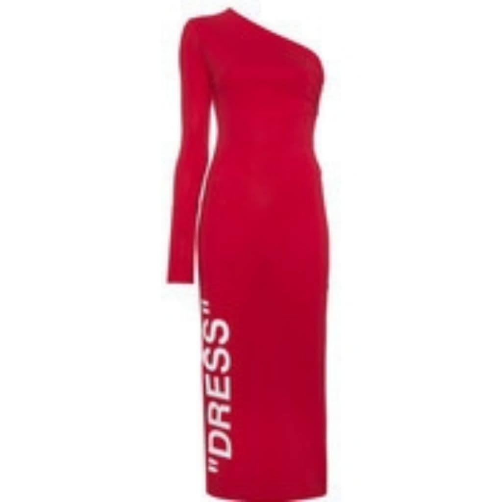 Off-white c/o Virgil Abloh Women's red print bodycon dress