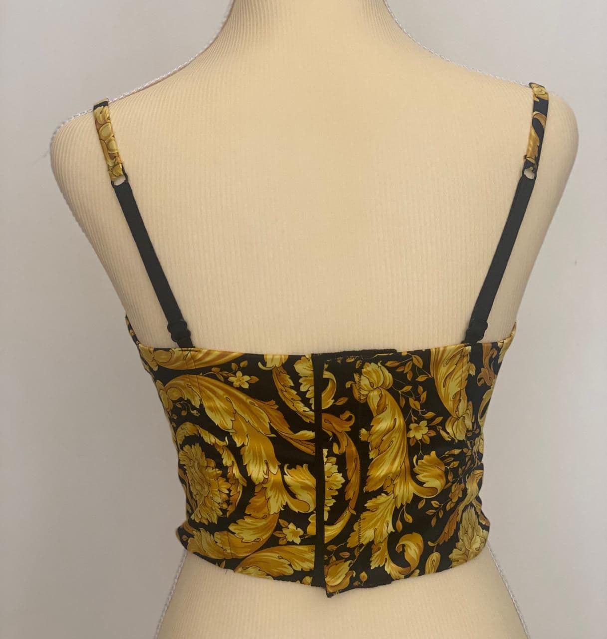 VERSACE
Barocco print stretch satin bralette thumbnail 3