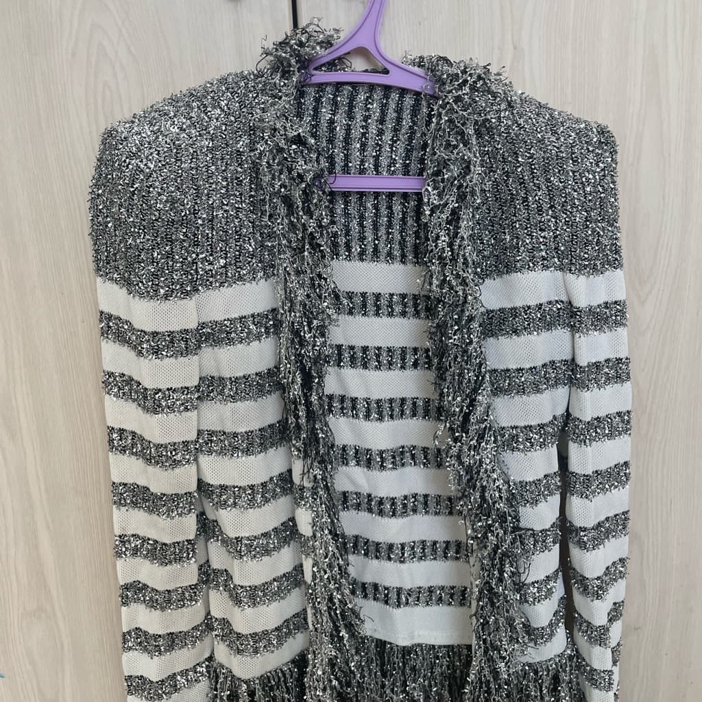 Silver and white blazer