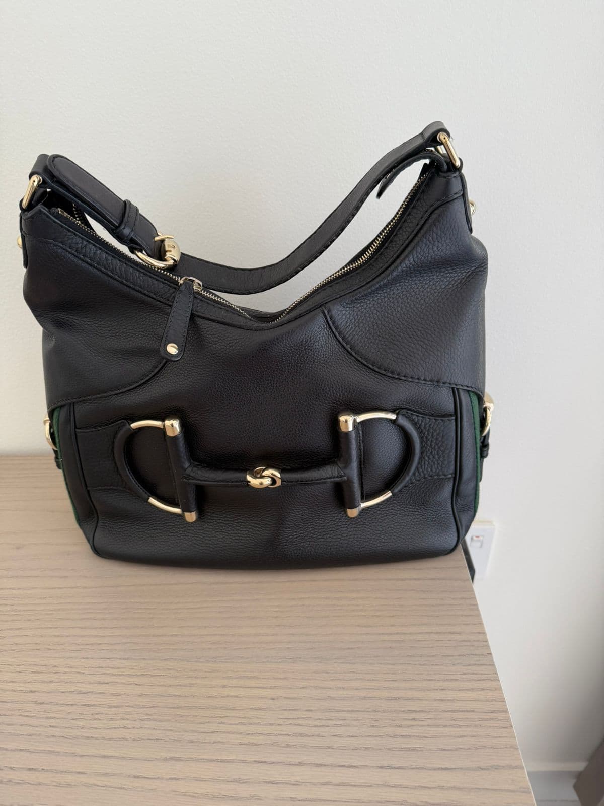 Gucci Black Leather Small Web Horsebit Heritage Hobo thumbnail 2