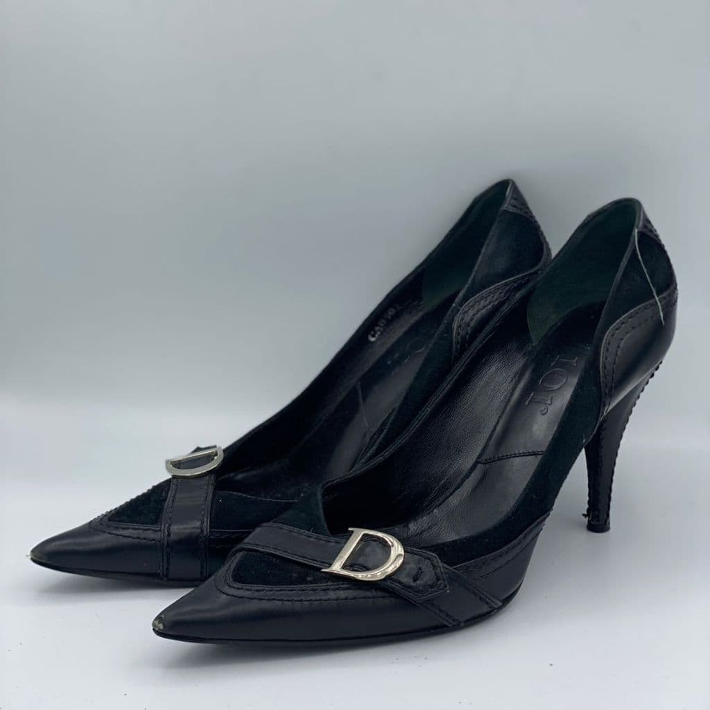 Dior Black Gaucho Buckle Pumps