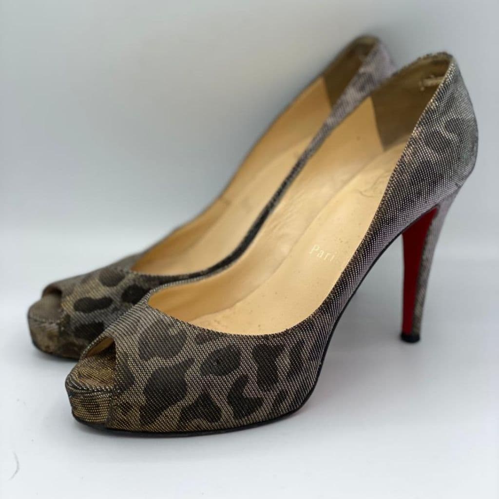 Christian Louboutin Metallic Leopard Print Pumps thumbnail 1