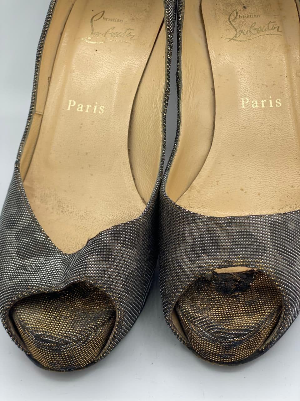 Christian Louboutin Metallic Leopard Print Pumps thumbnail 3