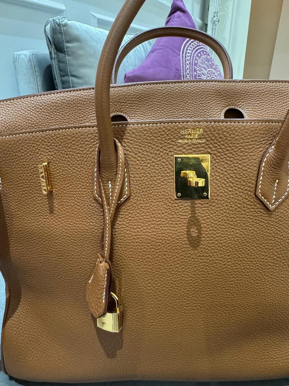 Hermes Leather Birkin 40 Bag thumbnail 4