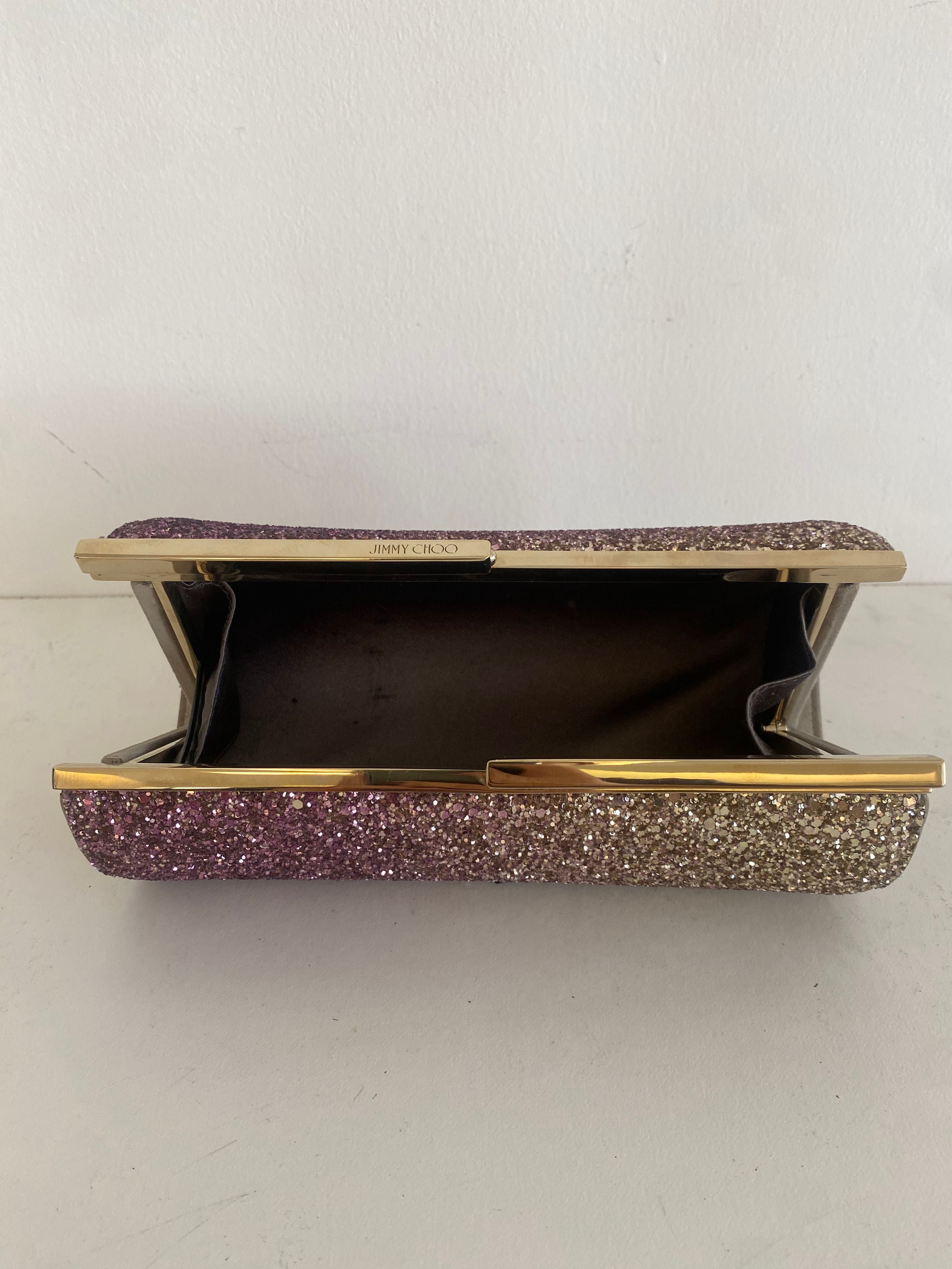 Jimmy Choo Pink Gradient Glitter Trinket Clutch thumbnail 2