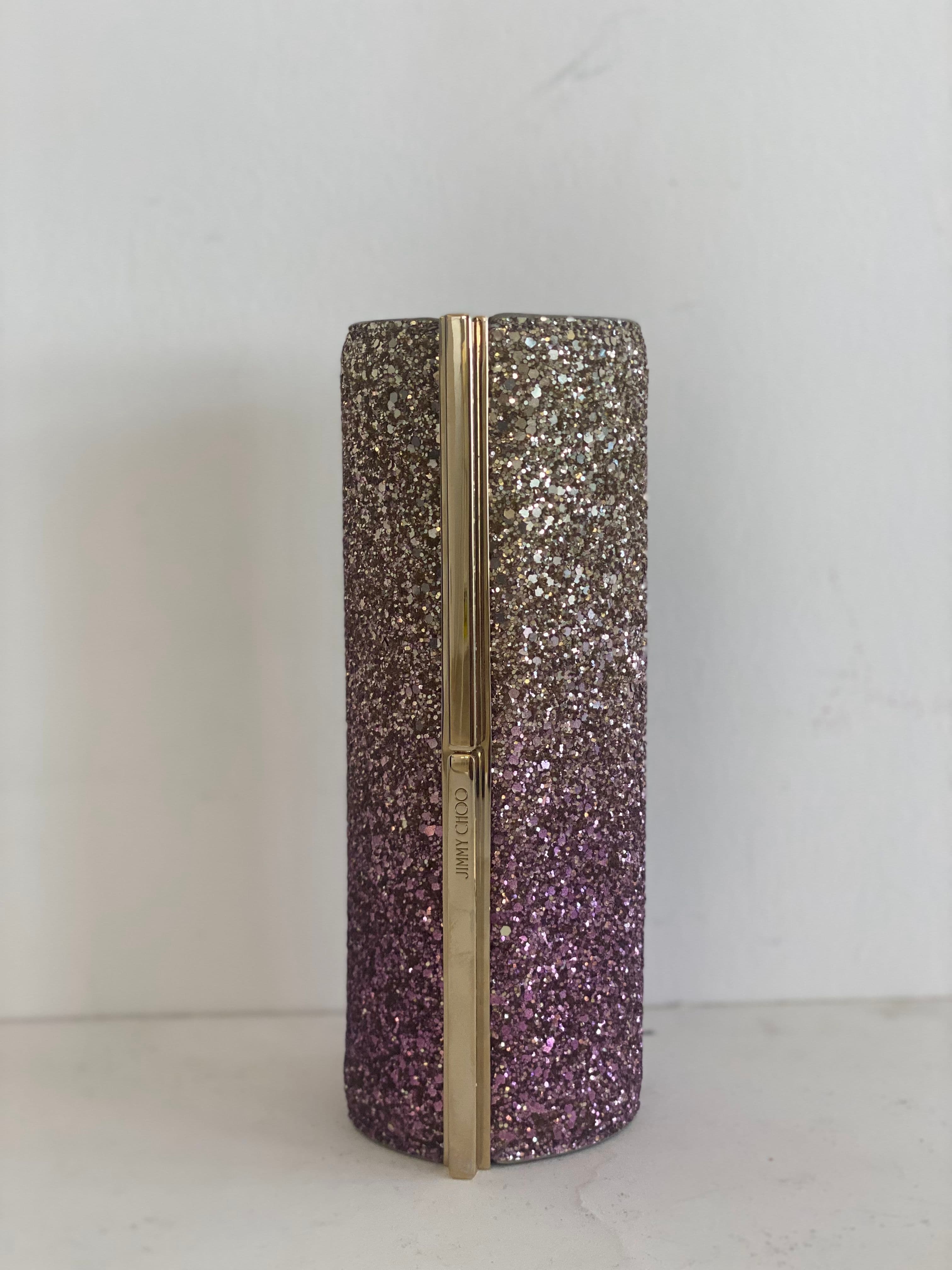 Jimmy Choo Pink Gradient Glitter Trinket Clutch thumbnail 3