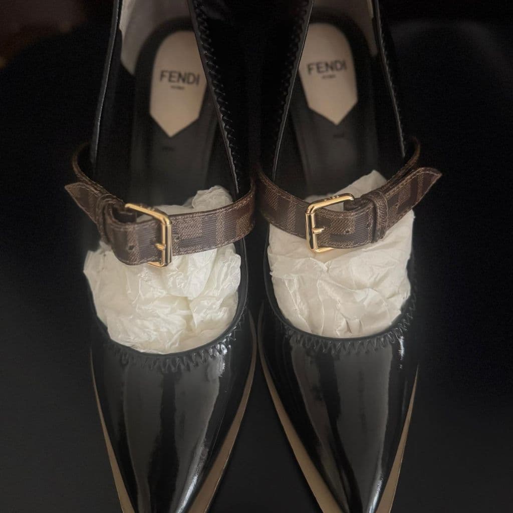 FENDI Zucca FF Logo Patent Leather Pumps thumbnail 1